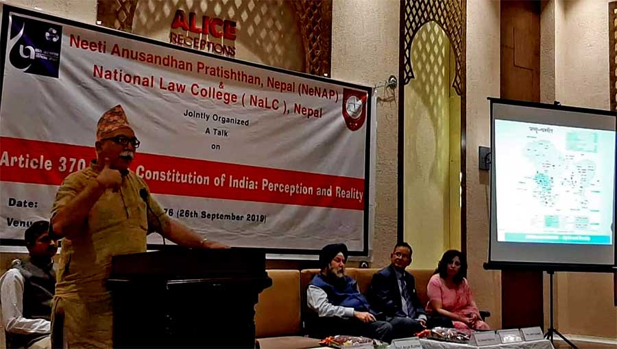 भारतीय संविधानको धारा ३७० को चर्चा काठमाडौंमा